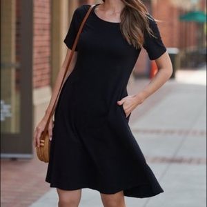 Zenana Black Two-Pocket A-Line Dress NWT